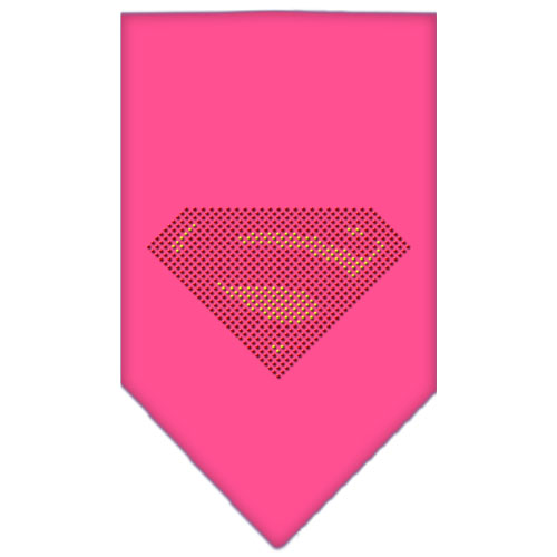 Super! Rhinestone Bandana Bright Pink Large